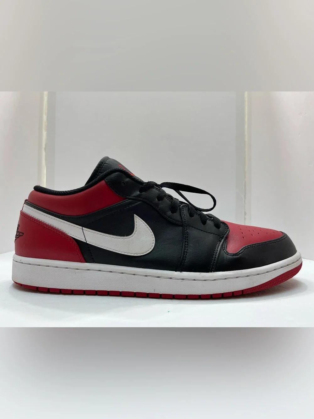 Nike Air Jordan 1 Low Alternate Bred Toe Black Gym Red 553558-066 Size 14